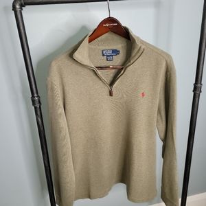 Sage green 1/4 zip sweater. Polo by Ralph Lauren